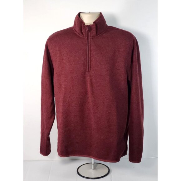 J CREW Men's Burgundy 1/4-Zip  Pull-over Long Sleeve Sweater Size Large 1573 - Picture 3 of 10